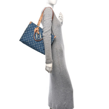 LOUIS VUITTON Monogram Denim Onthego MM Blue