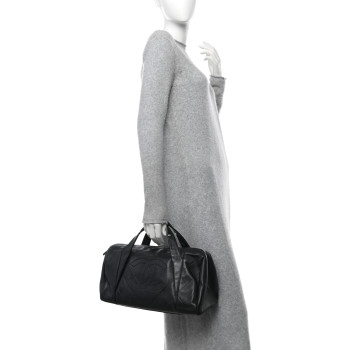 CHANEL Calfskin CC Chevron All Day Long Boston Black