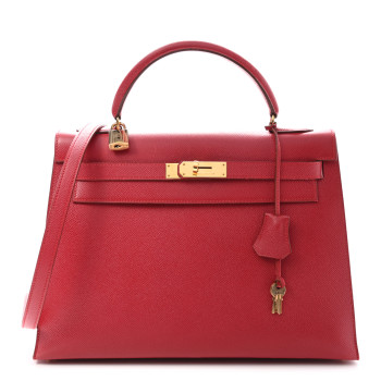 HERMES Epsom Kelly Sellier 32 Rouge Vif