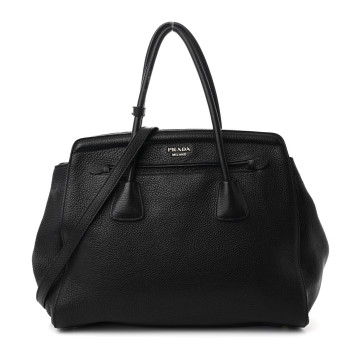 PRADA Vitello Daino Tote Black