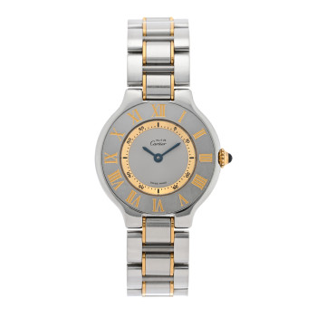 CARTIER Stainless Steel 18K Yellow Gold 28mm Must de 21 Quartz Watch