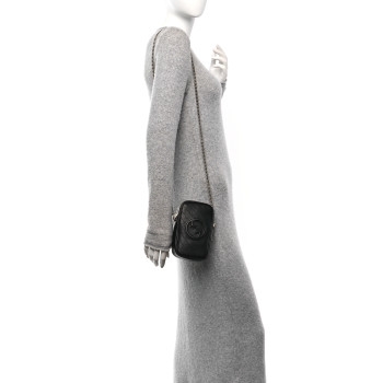 GUCCI Sakai Be Green Calfskin Diagonal Stitched Mini Blondie Vertical Shoulder Bag Black
