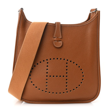 HERMES Taurillon Clemence Evelyne III PM Gold