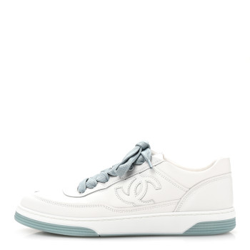 CHANEL Calfskin CC Womens Sneakers 37.5 White CHANEL Calfskin CC Womens Sneakers 37.5 White