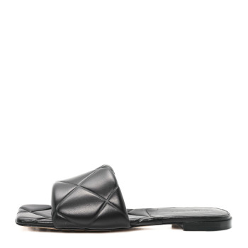 BOTTEGA VENETA Nappa Maxi Intrecciato Lido Flat Sandals 40.5 Black