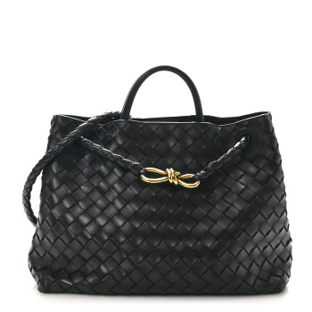 BOTTEGA VENETA Nappa Intrecciato Medium Andiamo Shoulder Bag Black