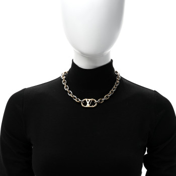 LOUIS VUITTON Metal Everyday LV Chain Necklace Gold Silver