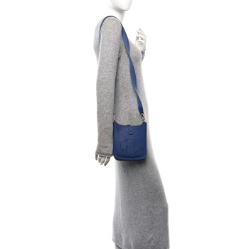 HERMES Taurillon Clemence Evelyne TPM Bleu Brighton