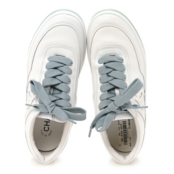 CHANEL Calfskin CC Womens Sneakers 37.5 White CHANEL Calfskin CC Womens Sneakers 37.5 White