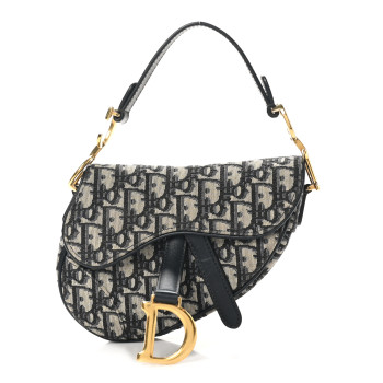 CHRISTIAN DIOR Oblique Mini Saddle Bag Blue