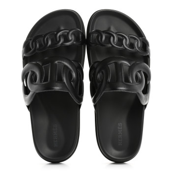 HERMES Nappa Extra Sandals 38 Black