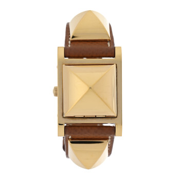 HERMES Stainless Steel Courchevel 23mm Medor Quartz Watch Gold