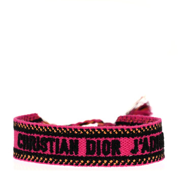 CHRISTIAN DIOR Woven Cotton J'Adior Friendship Bracelet Pink Multicolor