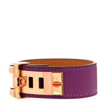 HERMES Evercolor Collier de Chien 24 Bracelet T3 Anemone