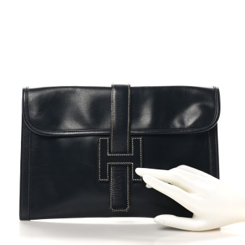 HERMES Box Jige PM Clutch Indigo