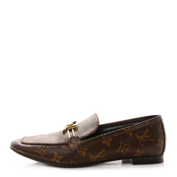 LOUIS VUITTON Monogram Upper Case Flat Loafer 39.5