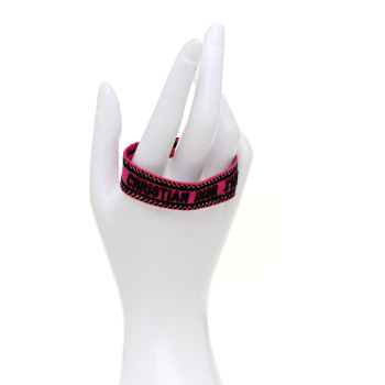 CHRISTIAN DIOR Woven Cotton J'Adior Friendship Bracelet Pink Multicolor