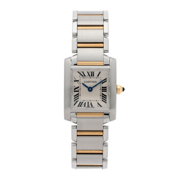 CARTIER Stainless Steel 18K Yellow Gold 20mm Tank Francaise Quartz Watch