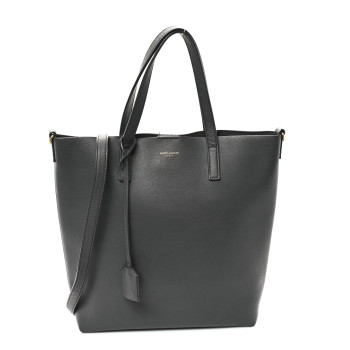 SAINT LAURENT Calfskin Toy Shopping Tote Earth Grey
