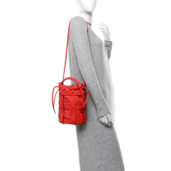SALVATORE FERRAGAMO Calfskin Cage Bag Candy Apple Red
