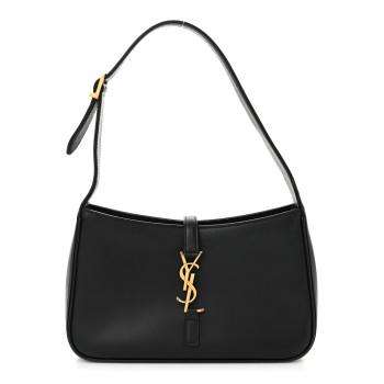 SAINT LAURENT Smooth Calfskin Le 5 A 7 Hobo Black