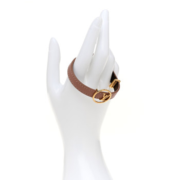 LOUIS VUITTON Monogram Calfskin LV Eclipse Reversible Bracelet 19 Rose Poudre