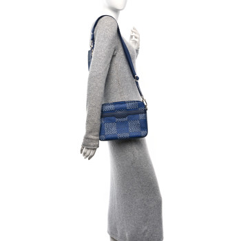LOUIS VUITTON Damier Heritage Trio Messenger Blue