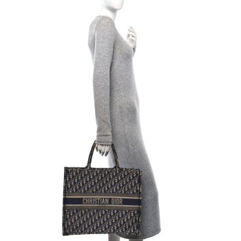 CHRISTIAN DIOR Oblique Large Book Tote Blue Multicolor