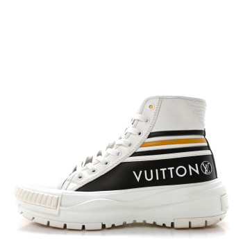 LOUIS VUITTON Calfskin LV Squad Sneaker Boots 39 Black White Yellow