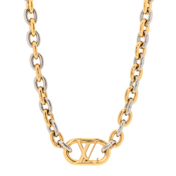 LOUIS VUITTON Metal Everyday LV Chain Necklace Gold Silver