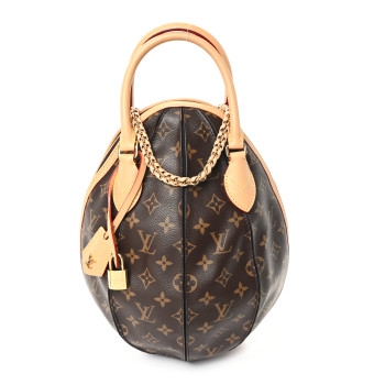 LOUIS VUITTON Monogram Braided Egg Bag Black