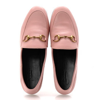 GUCCI Lambskin Womens Brixton Horsebit Loafers 35.5 Perfect Pink