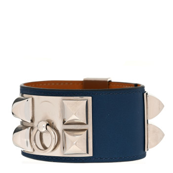HERMES Swift Collier De Chien CDC Bracelet T3 Deep Bleu