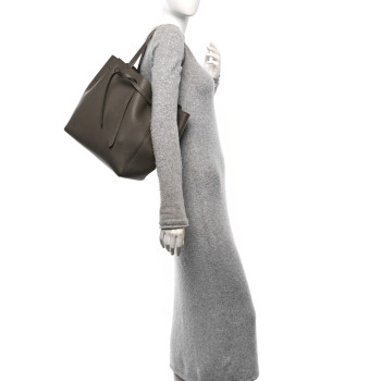 CELINE Soft Grained Calfskin Small Belt Cabas Phantom Taupe