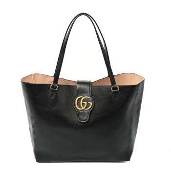 GUCCI New Sakai Calfskin Lux Medium Dahlia Tote Black
