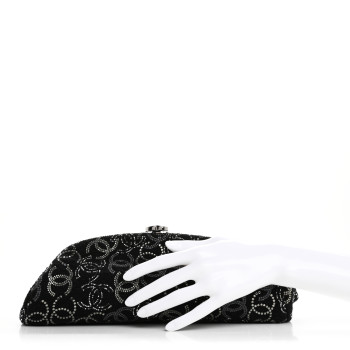 CHANEL Tweed Strass Pudong Clutch Black
