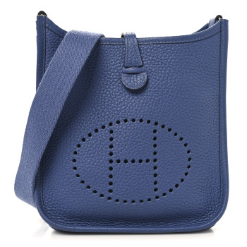 HERMES Taurillon Clemence Evelyne TPM Bleu Brighton