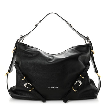 GIVENCHY Tumbled Calfskin Corset Medium Voyou Bag Black