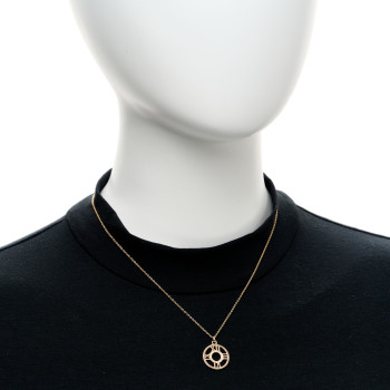 TIFFANY 18K Rose Gold Diamond Small Atlas Open Pendant Necklace