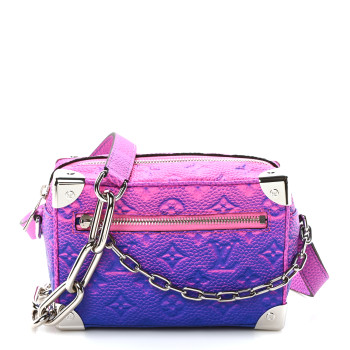 LOUIS VUITTON Taurillon Illusion Mini Soft Trunk Bleu Rose