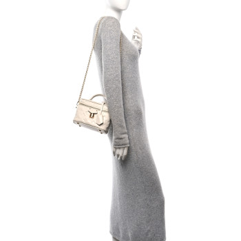 LOUIS VUITTON Lambskin Embossed Monogram Vanity PM Cream