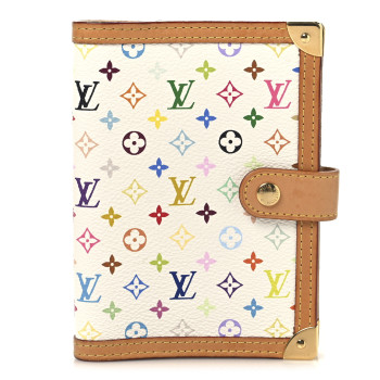 LOUIS VUITTON Monogram Multicolor Small Ring Agenda Cover White