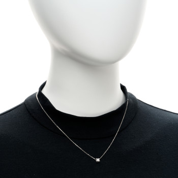 CARTIER 18K White Gold Diamond .27ct C De Cartier Pendant Necklace