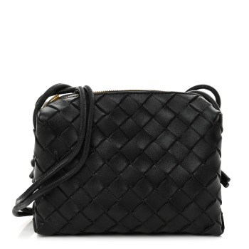 BOTTEGA VENETA Nappa Intrecciato Mini Loop Camera Bag Black