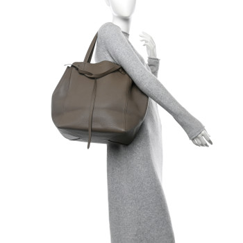 CELINE Soft Grained Calfskin Small Belt Cabas Phantom Grey