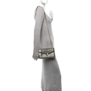 BULGARI Metallic Serpenti Forever Small Shoulder Bag Silver