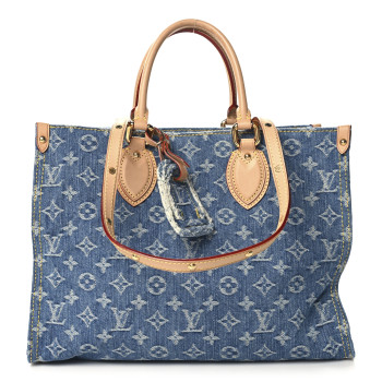 LOUIS VUITTON Monogram Denim Onthego MM Blue