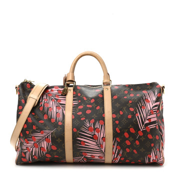 LOUIS VUITTON Monogram Jungle Dots Keepall Bandouliere 50 Sugar Pink Poppy