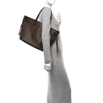 LOUIS VUITTON Damier Ebene Neo Neverfull MM Rose Ballerine