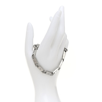 LOUIS VUITTON Monogram Tied Up Bracelet M Silver
